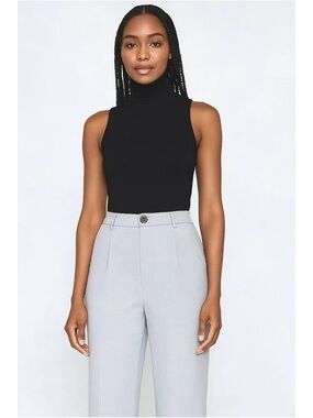 Zara Sleeveless Turtleneck Top in Black